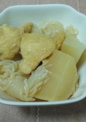 大根・結びこんにゃく・油揚げの薄味煮-レシピのメイン写真