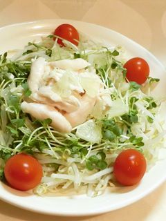 鶏ササミ蒸しサラダとレモンドレッシング-レシピのメイン写真