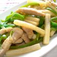 サクサク長芋と豚肉の昆布茶炒め