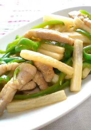 サクサク長芋と豚肉の昆布茶炒め-レシピのメイン写真