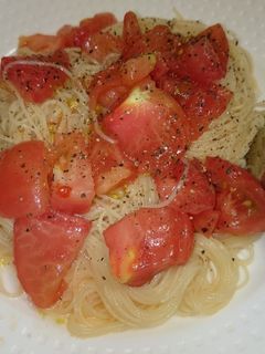 簡単トマトの冷製パスタ-レシピのメイン写真