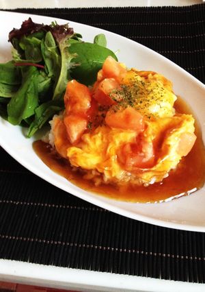 トマチーオムレツ☆あんかけご飯-レシピのメイン写真