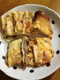 チーズとバジルの簡単卵焼き-レシピのメイン写真