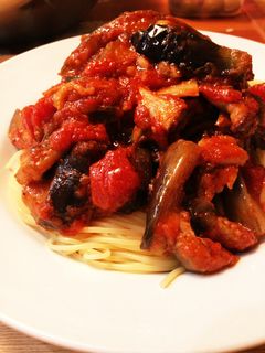 ナスと豚バラのトマトパスタ-レシピのメイン写真