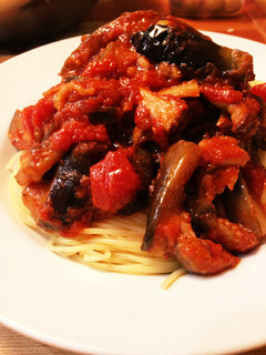 ナスと豚バラのトマトパスタ-レシピのメイン写真