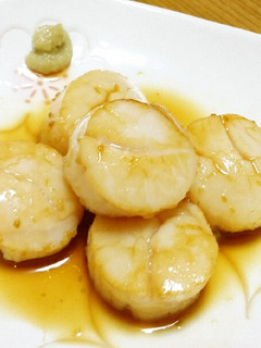 おつまみに!簡単ホタテのわさび醤油蒸し-レシピのメイン写真