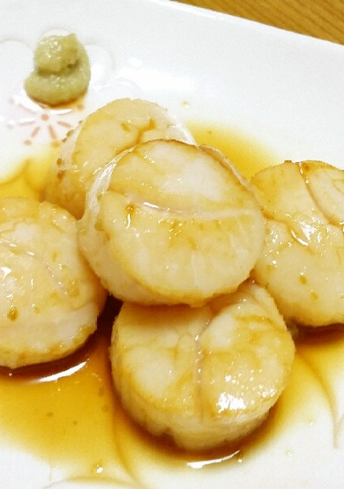 おつまみに！簡単ホタテのわさび醤油蒸し-レシピのメイン写真