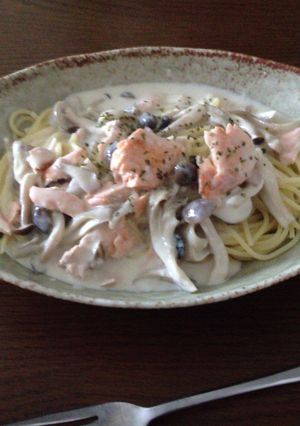 鮭ときのこのクリームパスタ-レシピのメイン写真