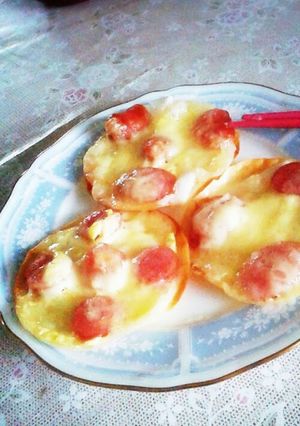 餃子の皮でパリっとジューシーピザ♡-レシピのメイン写真