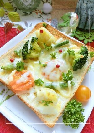 温野菜ミックスのコーン風味トースト-レシピのメイン写真