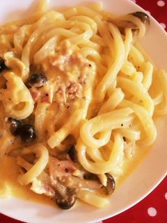 うどんカルボナーラ-レシピのメイン写真