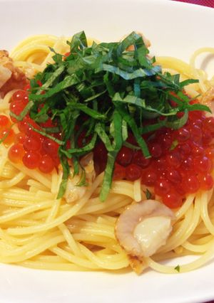 いくらとベビーホタテの和テイストパスタ-レシピのメイン写真