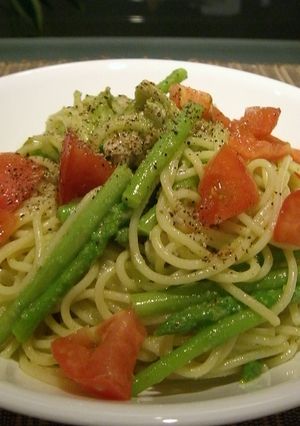 アスパラとトマトの冷製パスタ♪ねぎソース-レシピのメイン写真