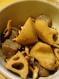 蓮根とコンニャクとしめじの赤ワイン煮-レシピのメイン写真
