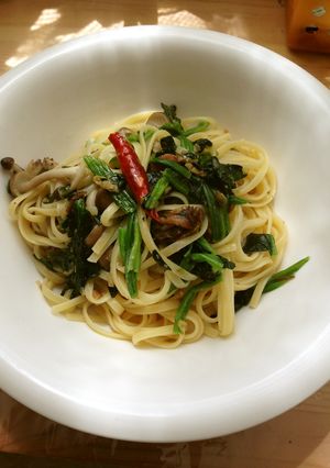 オイルオイスターとほうれん草のパスタ-レシピのメイン写真