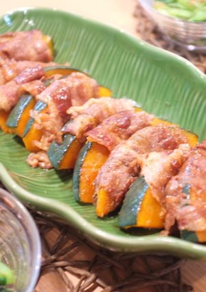 かぼちゃの牛肉巻きシナモンぽん酢焼き-レシピのメイン写真