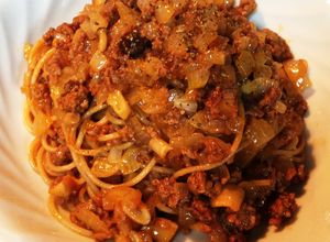 全粒粉パスタのヘルシーひき肉ボロネーゼ-レシピのメイン写真