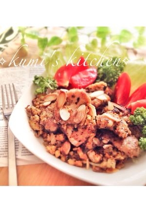 チキンの卵アーモンド炒め♡〜カフェ風〜-レシピのメイン写真