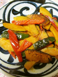 坊ちゃん南瓜(かぼちゃ)の油炒め-レシピのメイン写真