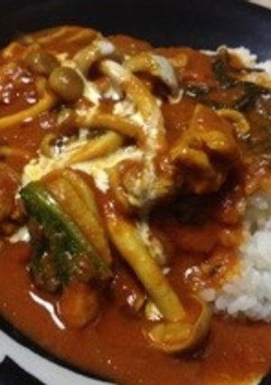 カフェ風★鶏肉ときのこのトマトカレー-レシピのメイン写真