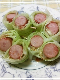 お弁当にキャベツ巻きウインナー-レシピのメイン写真