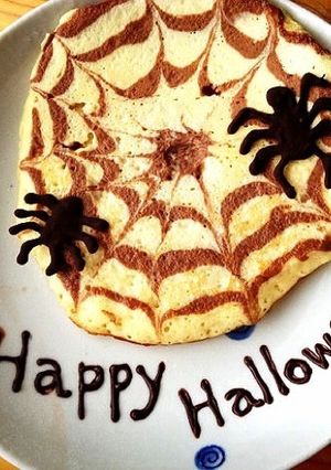 ハロウィン✩クモの巣ホットケーキ-レシピのメイン写真