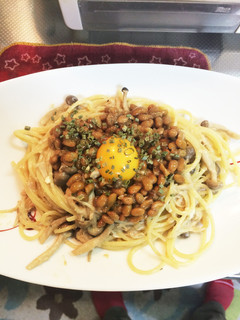 簡単なキノコと納豆の和風パスタ-レシピのメイン写真