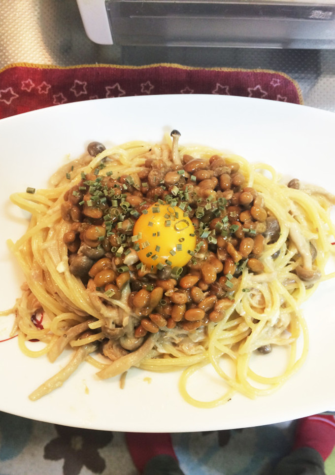 簡単なキノコと納豆の和風パスタ-レシピのメイン写真