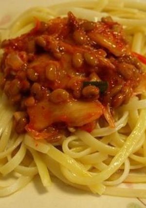火を使わないキムチ納豆パスタ-レシピのメイン写真