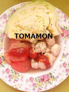 簡単丸ごとキャベツ・ホタテ・とまとスープ-レシピのメイン写真