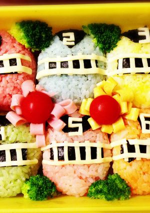 ♫トッキュウジャー運動会キャラ弁当♫-レシピのメイン写真