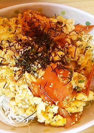 トマトとたまごチャンプル（＋麺）-レシピのメイン写真