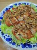 かりかりチキンの塩レモンきのこソース