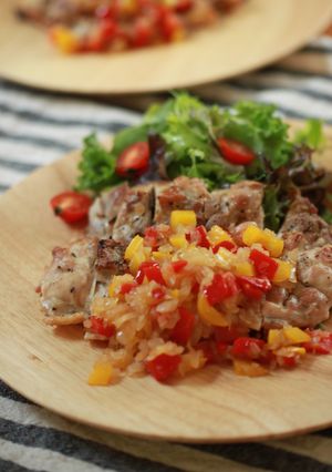 減塩:グリルチキンの玉ねぎソースかけ-レシピのメイン写真