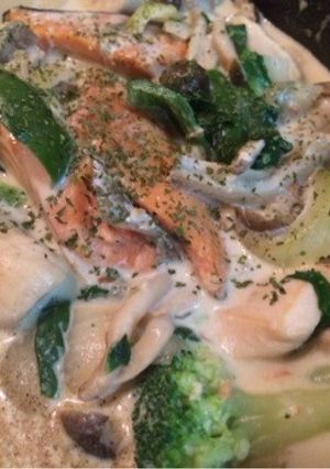★簡単★鮭とキノコ＆冷凍野菜の豆乳煮-レシピのメイン写真