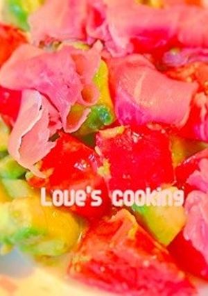 3分料理!トマト&アボカドの生ハムサラダ-レシピのメイン写真