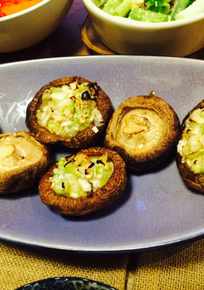 椎茸のネギ塩ごま油焼き-レシピのメイン写真