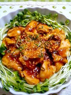 鶏胸肉と焼肉のたれで急ぎの一品^^-レシピのメイン写真