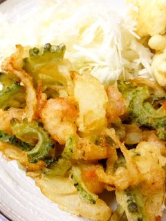 ゴーヤと小エビのかき揚げ-レシピのメイン写真