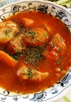 鶏肉とトマト缶の簡単スープ-レシピのメイン写真