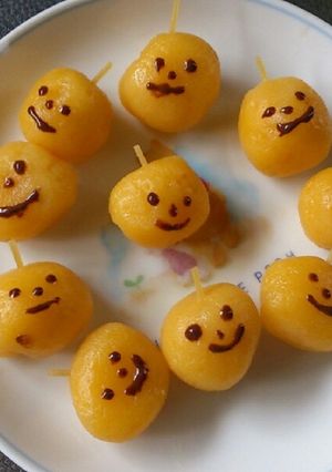 簡単かぼちゃ白玉！ハロウィンに ♡-レシピのメイン写真