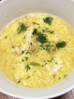 蒸し鶏入り一人分のかき玉スープもどき-レシピのメイン写真