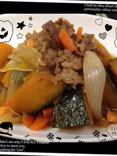 肉じゃが?『肉かぼちゃ♡』おかず簡単煮物-レシピのメイン写真