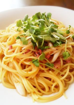絶品*塩辛のバター麺つゆパスタ-レシピのメイン写真