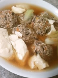 五目鶏団子と豆腐とねぎの柔らかスープ煮-レシピのメイン写真