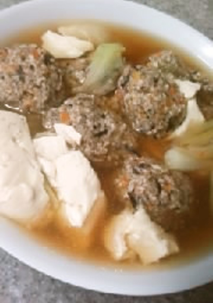 五目鶏団子と豆腐とねぎの柔らかスープ煮-レシピのメイン写真