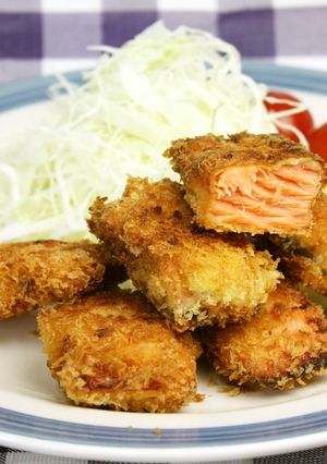 越後味噌漬けのキングサーモンフライ♪-レシピのメイン写真
