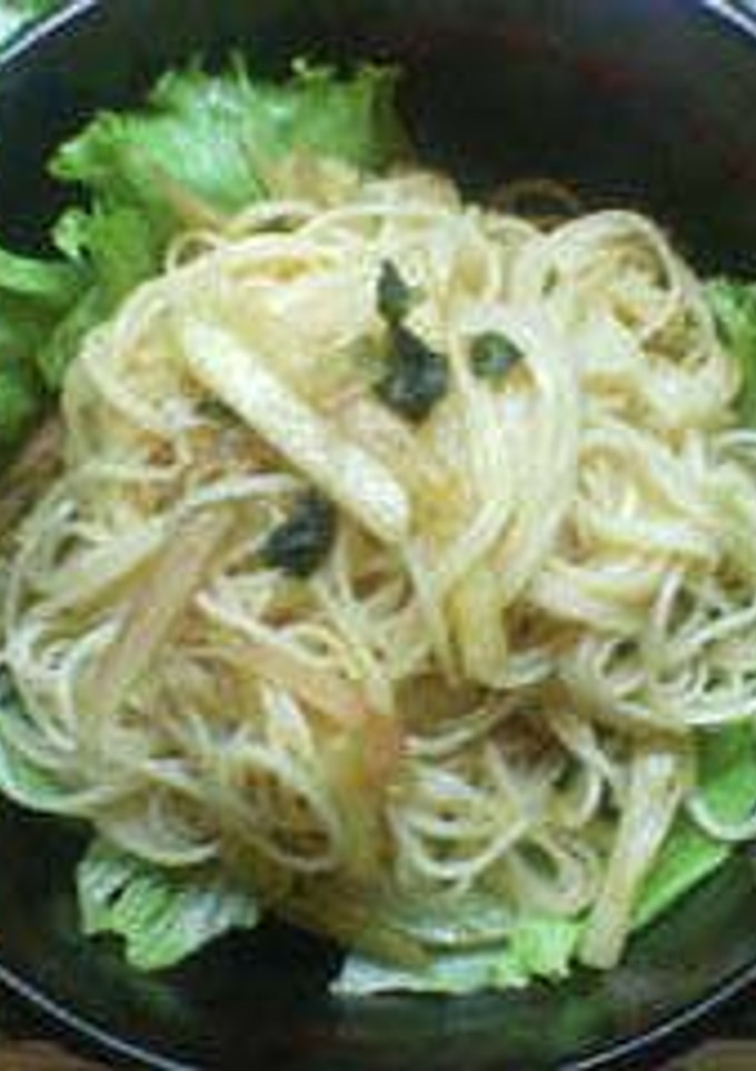 素麺に、梨とみょうがと大葉にんにく醤油！-レシピのメイン写真