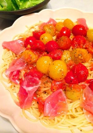 絶品！トマトと生ハムのパスタ-レシピのメイン写真