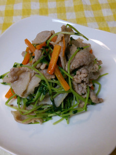~シンプルに♪豆苗と豚肉の炒め物~-レシピのメイン写真